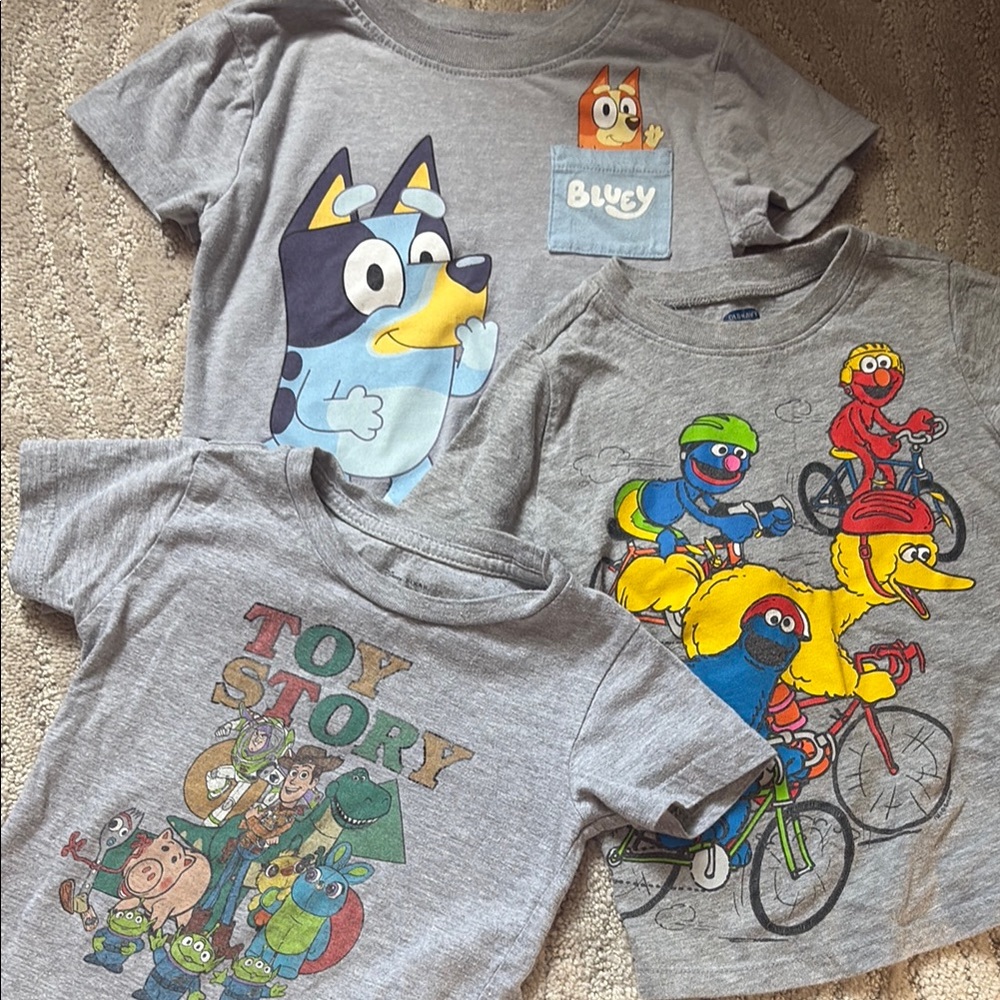 Character Shirt Lot Bluey Toy Story Sesame Street